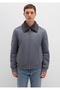 M0110450-80776 Faux Fur Detailed Faux Suede Jacket Men's Jacket Gray - 4