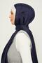 Navy Blue - Ecru Ring Pattern Monogram Shawl - 3
