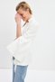 Ecru Slim Fit Sleeve Detail Jacket with Waist Tie Detail - 5