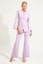 Lilac Slim Fit Sleeve Detailed Waist Tie Detailed Jacket