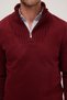 Men's Slim Fit Slim Fit Dobby Zippered Burgundy Stand Collar Sweater - 3