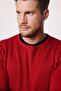 Men's Slim Fit Slim Fit Crew Neck Honeycomb Pattern Red Knitwear Sweater - 3