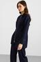 Zipper and Pencil Detail Jacket and Trousers Denim Two-Piece Set Dark Blue 9396-Tk - 4