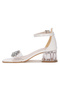 Yangu Patent Leather Stone Girl's 3 cm Transparent Heeled Sandals Evening Dress Shoes - 4