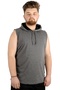Mode XL مقاس كبير للرجال بدون أكمام مع غطاء للرأس Basic 21125 Antramelange