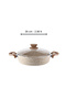 Eco Diez 26 cm Granit Flat Pot Cappuccino |   Non-Stick Roasted Rice Pot with Glass Lid |   Scratch Resistant Large Volume Granite Cookware - 3