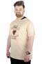 Fashion XL Big Size Tshirt Hoodie Act Now 22128 Beige - 4
