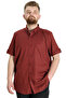 Mode XL Large Size Men's Shirt Gabardine Short Sleeve Single Pocket 23302 Claret Red