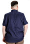 Mode XL Large Size Men's Shirt Gabardine Short Sleeve Single Pocket 23302 Navy Blue - 4