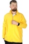 Mode XL Large Size Men's Zippered Fleece Cardigan High Collar 22550 Yellow