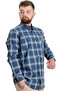 Fashion XL Large Size Men's Shirt Plaid Long Sleeve 23300 Dark Green - 2