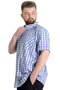Mode XL Large Size Men's Shirt Plaid Short Sleeve 23301 Purple - 2