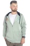 Mode XL Men's Sweat Hooded Zippered Vintage 22537 Water Green