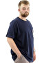 Mode XL Large Size Men's T-Shirt Printed Crew Neck Cotton Change U24084 Navy Blue - 3