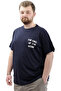 Men's T-shirt - Large Size, Printed, Cotton, Crew Neck Touch U24067 Navy - 3