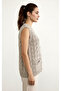 Women's New Geometric Pattern Pocketed Buttoned Knitwear Mother Vest - 2