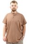 Fashion XL Big Size Men's T-Shirt Buttoned Judge Collar T-Shirt U24339 Milk Coffee