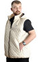 Mode XL Large Size Men's Quilted Vest Hooded 23712 Beige - 2