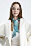 Silkworm Life %100 Pure Silk Twilly Scarf Patterned Bag and Neck Scarf 6X90 cm - Turquoise - 4