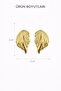 Women's Yellow Steel Monstera Leaf Design Stud Earrings - 3