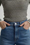 Women's High-Neck Striped Knitwear Sweater Stretch Fabric Slim Fit - 7