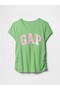 V-Logo Side Ruched Tee Green Girl's T-Shirt 742430004