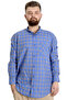 Mode XL Large Size Men's Shirt Plaid Long Sleeve 23300 Light Cobalt Blue