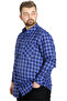 Mode XL Large Size Men's Shirt Plaid Long Sleeve 23300 Indigo - 2