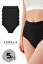 Women's Panties 5 Pack High Waist Cotton Lycra Black Color