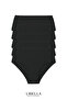 Women's Panties 5 Pack High Waist Cotton Lycra Black Color - 6