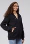 Mooncover Women's Zippered Hooded Sweatshirt with Kangaroo Pocket – Black - 3