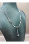 Steel Silver Color Italian Chain Bowknot Y Necklace - 2