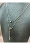 Steel Silver Color Double North Y Necklace - 2