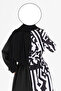 Zebra Pattern Belted Asymmetrical Casual Seasonal Modern Style Trench Coat - 3