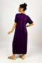 Women's Summer Short Sleeve Viscose Midi Length Crew Neck Dress - 7