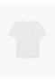Crew Neck Printed Ecru Women's T-Shirt 6Sal10068Ik - 4