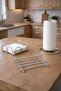 Service Presentation Set Towel Napkin Holder Trivet Cup Hanger Chrome Silver Stainless Kitchen Dowry Set of 4 - 4