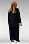 67001 Large Size Double Model Sandy Pants Suit with Cuff Sleeves - Black - 6