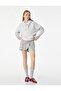 Viscose Blended Kangaroo Pocket Lace Detailed Hooded Sweatshirt