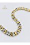 Zircon Stone Two Tone Steel Bracelet Gold Color Modern Premium Design - 8