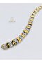 Zircon Stone Two Tone Steel Bracelet Gold Color Modern Premium Design - 4