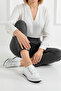 Genuine Leather White Women's Leather Ballerinas Dp16-0061 - 6