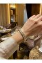 Zircon Stone Two Tone Steel Bracelet Gold Color Modern Premium Design - 7