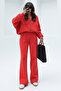 Women's Trend Flared Ç piped Bomber Zippered Tracksuit Set
