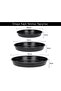 30-34-36 cm Set of 3 Enamel Round Black Pizza Oven Tray - 2
