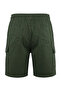 Men's Large Size 100-156 Gabardine Shorts with Cargo Pockets Suitable for Weight Between Khaki - 3