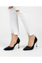 Black Leather Stiletto Gold Heeled Women's Shoes 9cm - 2