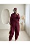    6591 Woven Shalwar Trousers - Claret Red - 2