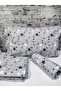Cotton Star Pattern Single Duvet Cover Set with Elastic (fitted) - 2
