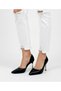 Black Leather Stiletto Gold Heeled Women's Shoes 9cm - 3